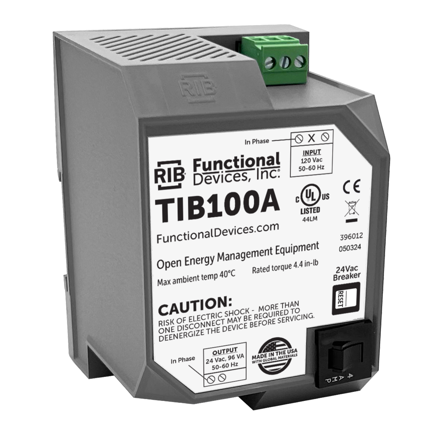 Kele.com | Functional Devices TIB100A | Power Supplies | Transformers