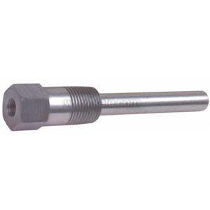 Silver thermowell with hexagonal head and long narrow tube