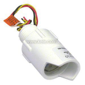 White cylinder occupancy sensor with attached wires