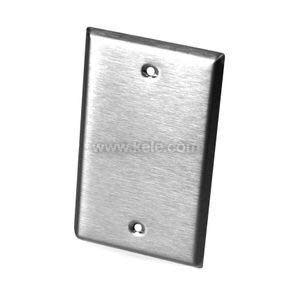 Smooth stainless wall plate with two mounting screw holes
