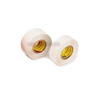 Two clear tape rolls with yellow inner cores on a white background.