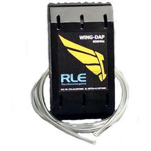 Black Wing‑DAP module displaying a yellow wing graphic and looped grey wire