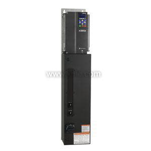 Tall black vertical panel with grey drive module and labelled components