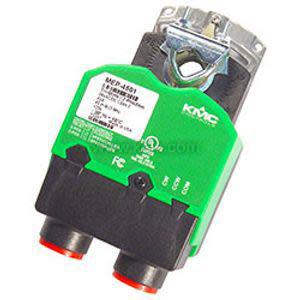 Green and black KMC actuator with metal bracket and two red bottom caps