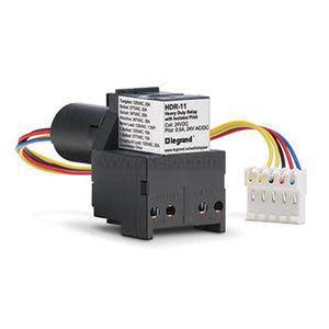 Black rectangular relay with printed label and several colored wires attached