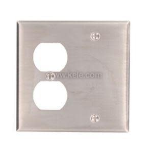 Stainless plate with two outlet openings