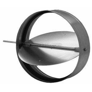Circular damper with pivoting blade used in ductwork