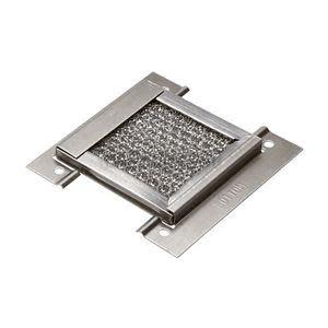 Round stainless vent with wire mesh and a mounting flange