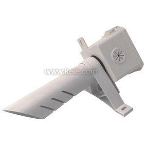 White duct sensor with slots and junction box.