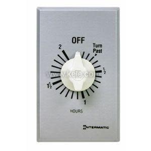 Metal wall timer with long-duration dial and white knob