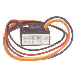 Small black rectangular module with a bundle of multi-colored wires coming out one side.
