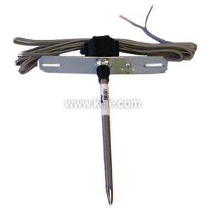 Metal slotted mounting plate with stainless probe and long grey wire lead
