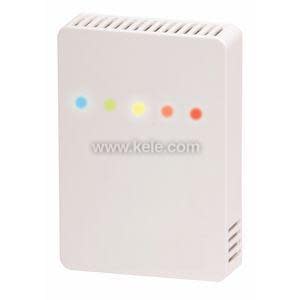 Small white rectangular unit with ventilation slots on the sides and a row of five colored indicator lights across the front.