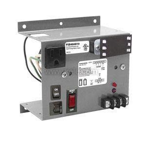 Power supply circuit board with household outlet, switch, fuse and wires