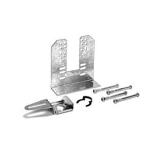 Metal bracket with pre-drilled holes and hardware