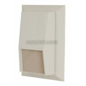 Beige sloped wall cover with hood and rectangular recess