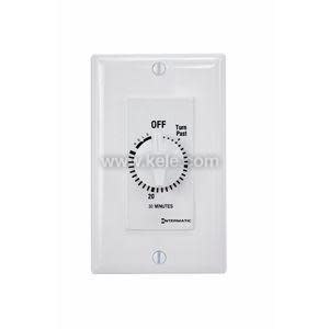 A white wall-mounted timer with a dial marked 0 to 30 minutes and an off label above the dial.