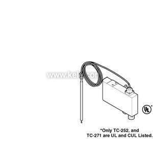 Simple illustration of a small box connected to a slim probe by a coiled wire.