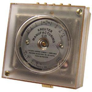 Square clear case with circular dial and central knob