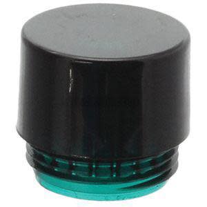Green glass-like indicator lens cap with screw-in metal base