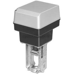 Silver actuator with red manual override lever and wires.