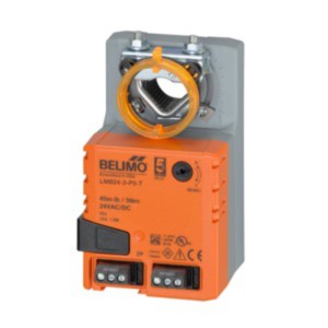 Small orange and grey actuator with circular clamp and indicator disc