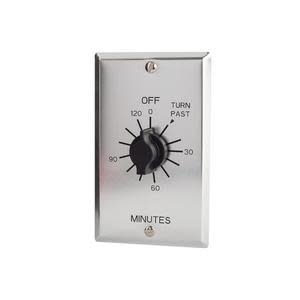 Stainless wall plate featuring a rotary timer knob surrounded by numbers