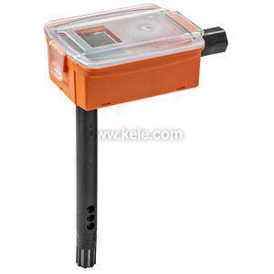 Short black sensor rod protrudes from a white box topped with a clear plastic lid.