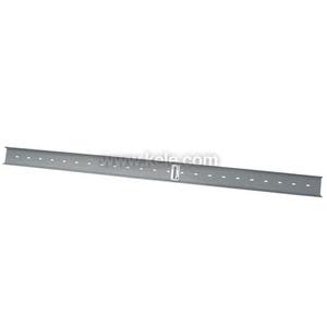 Long grey slotted mounting track with oval holes.