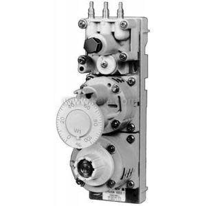 Tall rectangular industrial control device featuring circular dials, connectors at the top, and various adjustment screws.