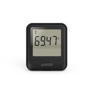 Small black square thermometer showing 69.47 degrees Fahrenheit and a Wi-Fi icon.
