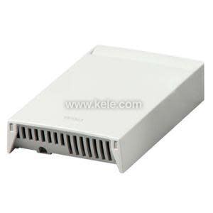 Square off-white wall sensor with vent slots on front and bottom.