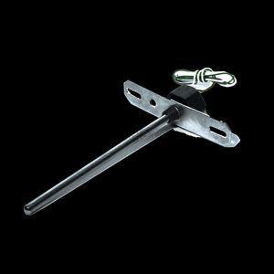 Black duct temperature probe with mounting plate.