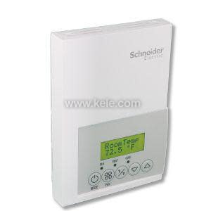 White wall thermostat with green display showing temperature