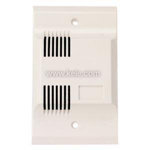 Beige sensor wall plate with vents and two mounting holes.