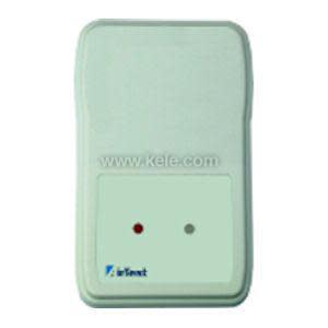 Light green rectangular device with two small LED indicators (one red and one grey) and the AirTest logo at the bottom.