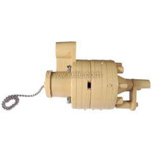 Beige cylindrical valve coupling with chain
