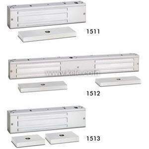 Three silver magnetic lock units of varying lengths with separate flat plates
