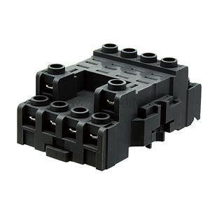 Black relay base with screw terminals.