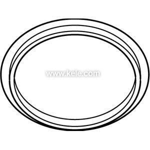 Black outline of an oval ring with multiple concentric lines.