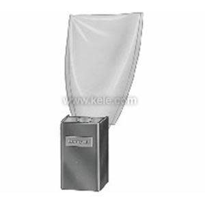 Air flow measuring hood featuring a white base and a transparent bag shaped like a funnel