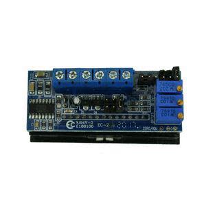 Compact blue printed circuit board module featuring several small screw terminals and orange-tipped adjustment knobs