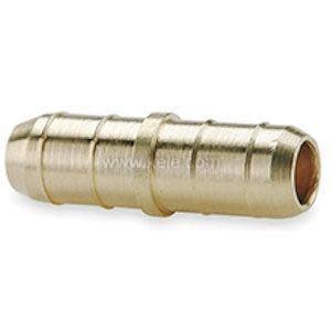 Straight brass coupling with barbed hose connectors on both ends