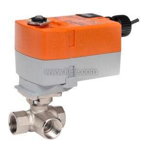 Brass ball valve with orange modulating actuator