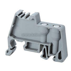 Grey DIN terminal block end cover.