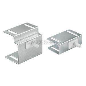 Pair of metal bracket strips with holes and accompanying screws