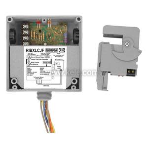 Grey split-core current transformer with orange adjustment knob and pigtail wires