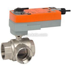 Stainless three-way valve with orange actuator