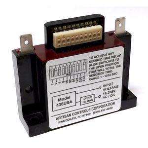 Small timing device with printed instructions, DIP switches and screw terminals
