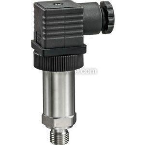 Small cylindrical metal sensor with 90-degree black plug connector.